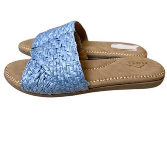 NWOT Cliffs by White Mountain Women's Flawless Slide Sandal in Blue Raffia Size - Picture 4 of 9
